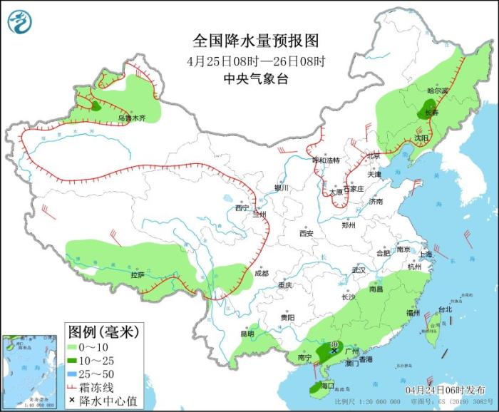 我国中东部地区降水趋于减弱 华南局地有强对流天气